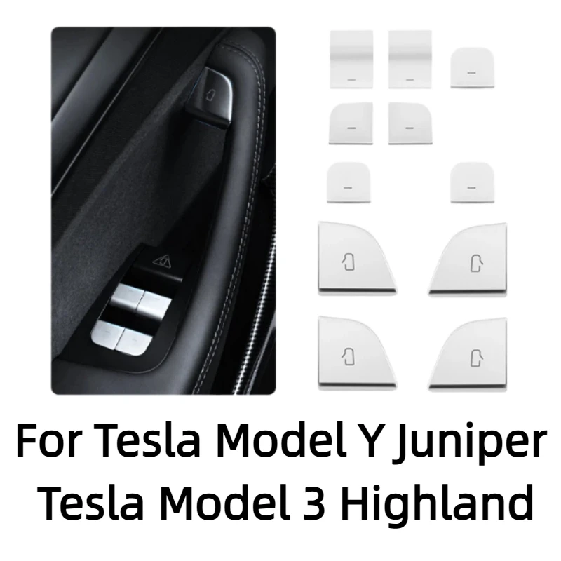 

For Tesla Model 3 Highland Model Y Juniper 2025 Door Button Protection Patch Car Door Opening Button Cover Stickers Accessories