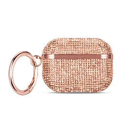 For AirPods Pro Case, Shockproof Glitter Diamond Rhinestone Protective Hard Cover For Air Pods 4 1 2 3 Pro 2nd Gen With Keychain