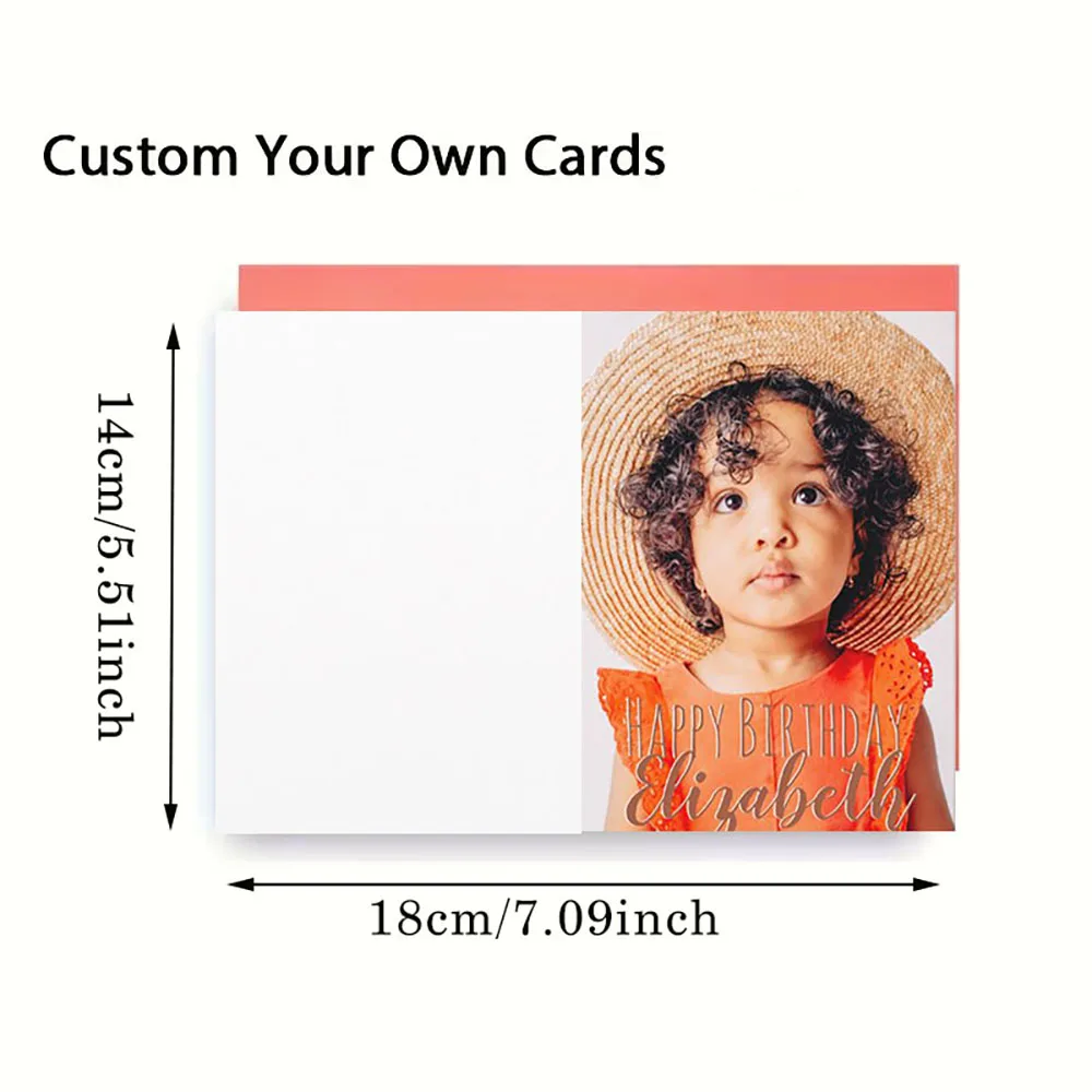 4/8/12pcs Custom Personalized Name & Birthday Greeting Cards (For Wedding, Baptism, Party Invitations)