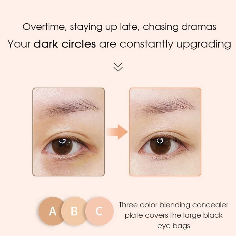 Natuurlijke Drie Kleuren Concealer Voor Gezicht Pockmarks, Vlekken, Traangroeven Om Te Bedekken, Te Repareren En Op Te Fleuren