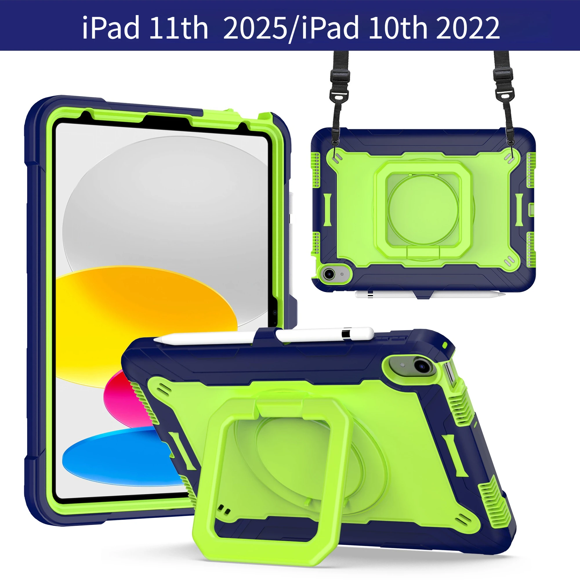 

Case for iPad 11th (A16) 11 inch (2025) ,Compatible with iPad 10th 10.9 inch (2022),Reinforced corners,Rotating Hand-Strap Stand