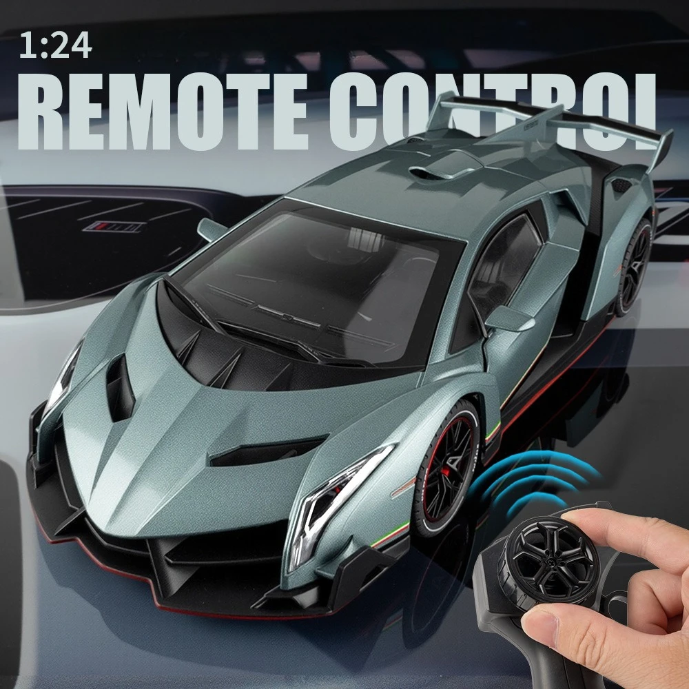 

1:24 Электрический автомобиль с дистанционным управлением, спортивный автомобиль, легкосплавный автомобиль, литая под давлением металлическая модель, звуковой свет, игрушка, коллекционные подарочные украшения, детские игрушки