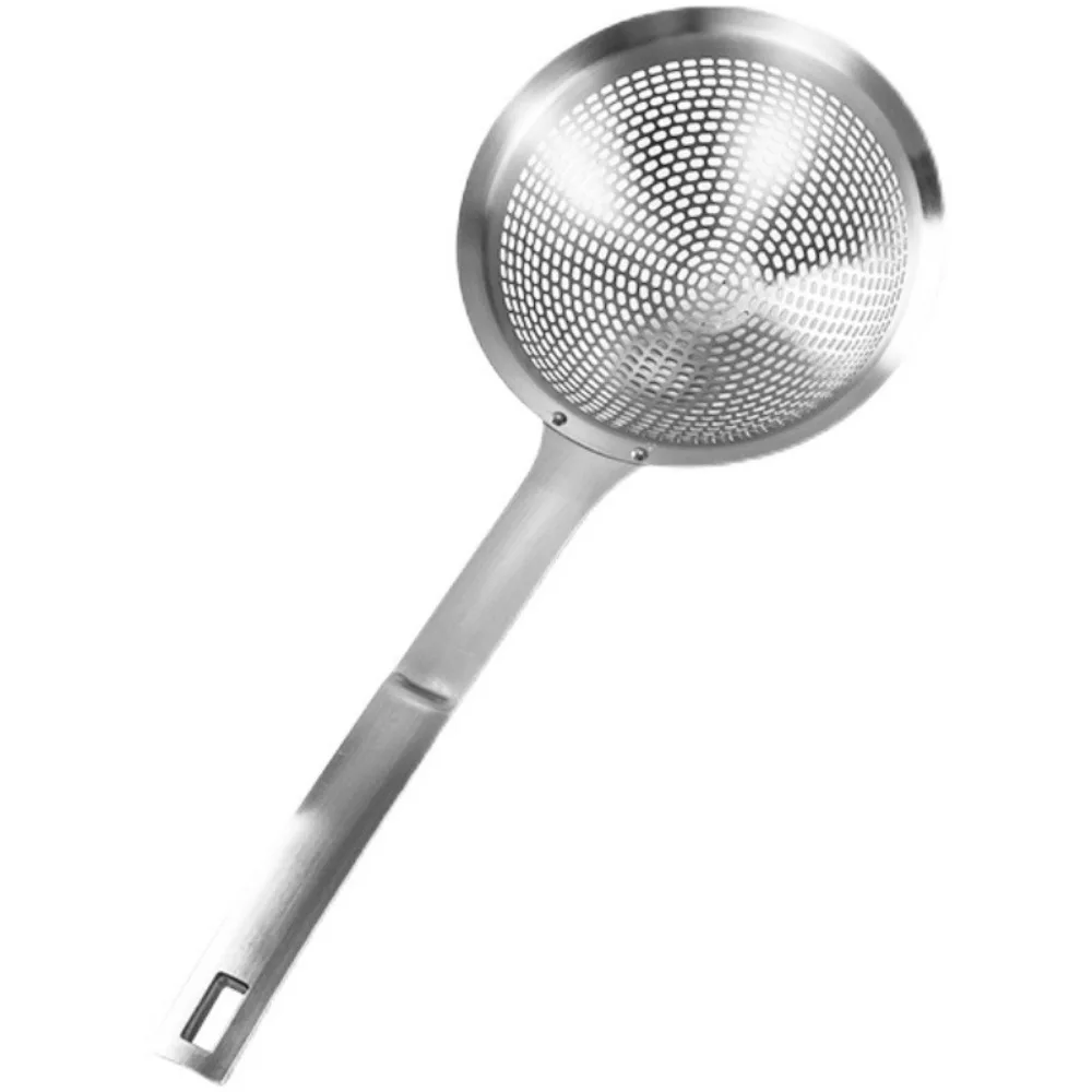 

Кухонная ложка для слива из нержавеющей стали, многоразовая ложка для масляного дуршлага с тонкими отверстиями, прочная эргономичная ручка, дуршлаг для масла