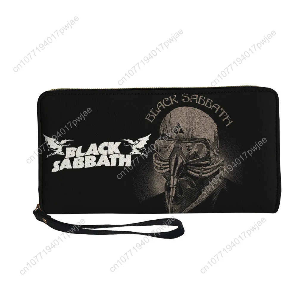 Black Sabbath Rock Band Custom Wallet Purse Sprunki Mens Womens Zipper Long Wallets Double Print  Portable Wallet Gift Bag