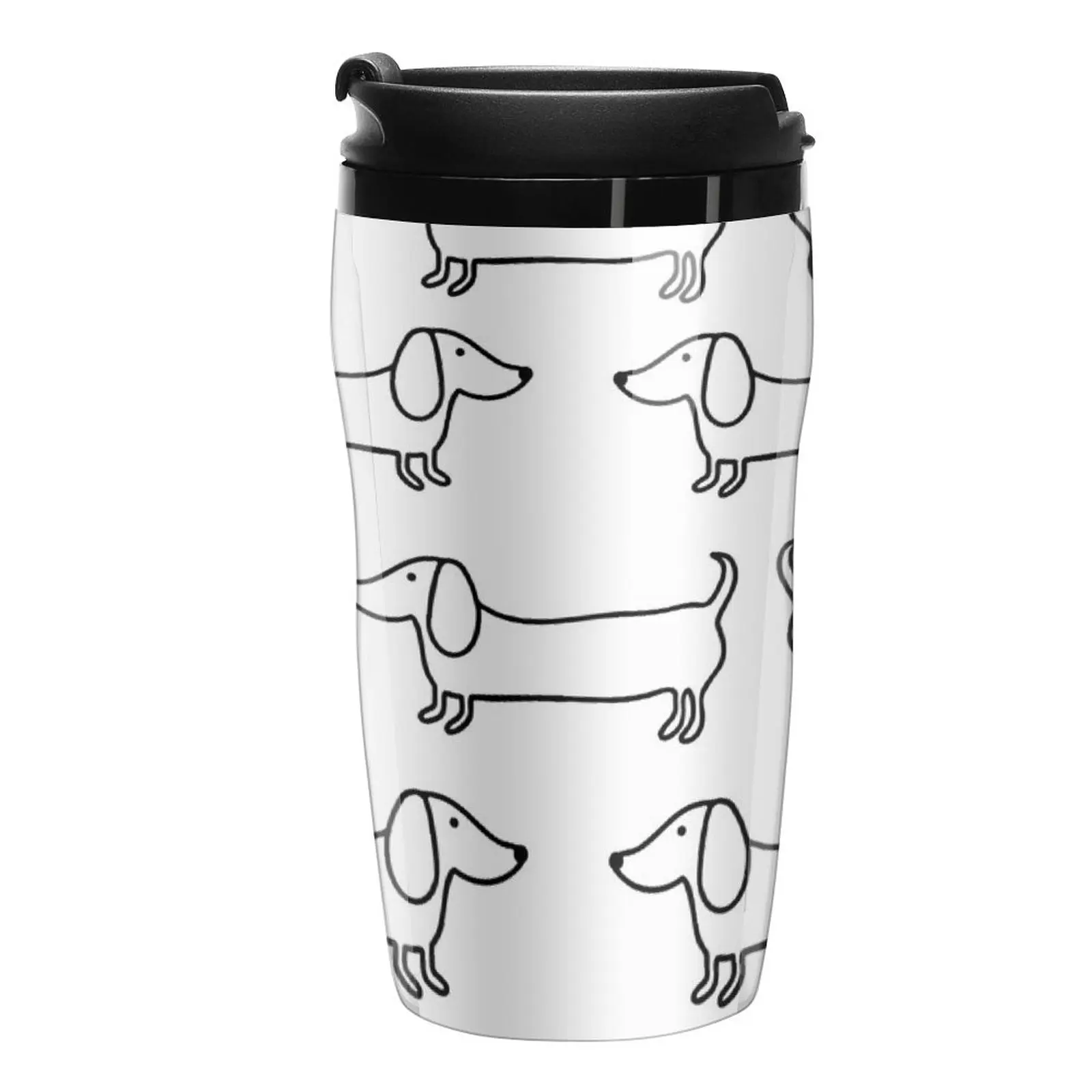 

New Dachshund in black-white Travel Coffee Mug Cup Coffee Thermo For Coffee Cups For Coffee