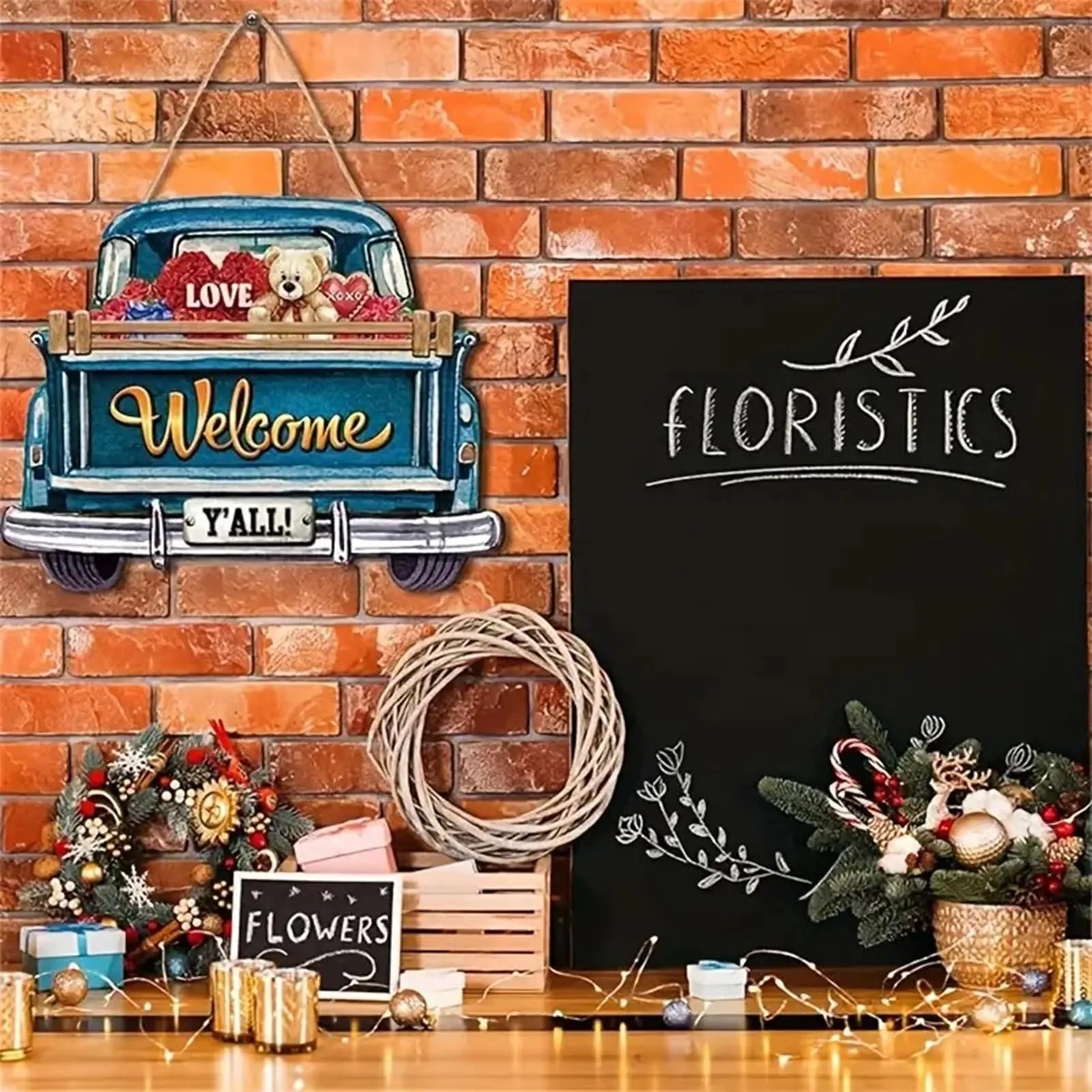 

Xmas Decorative Door Sign Creative Replaceable Decorative Plaque For Garden Courtyard Farm 2025 Christmas Party Decoration Props