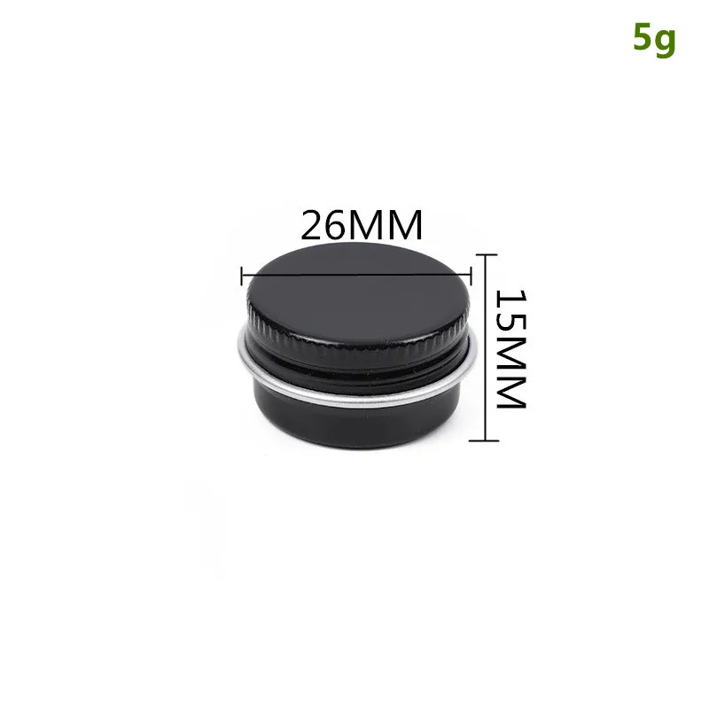 

200pcs Matt Black Empty Aluminum Cream Jars Tins 5G/5ML Mini Cosmetic Lip Balm Containers Nail Decrocation Crafts Pot Cans