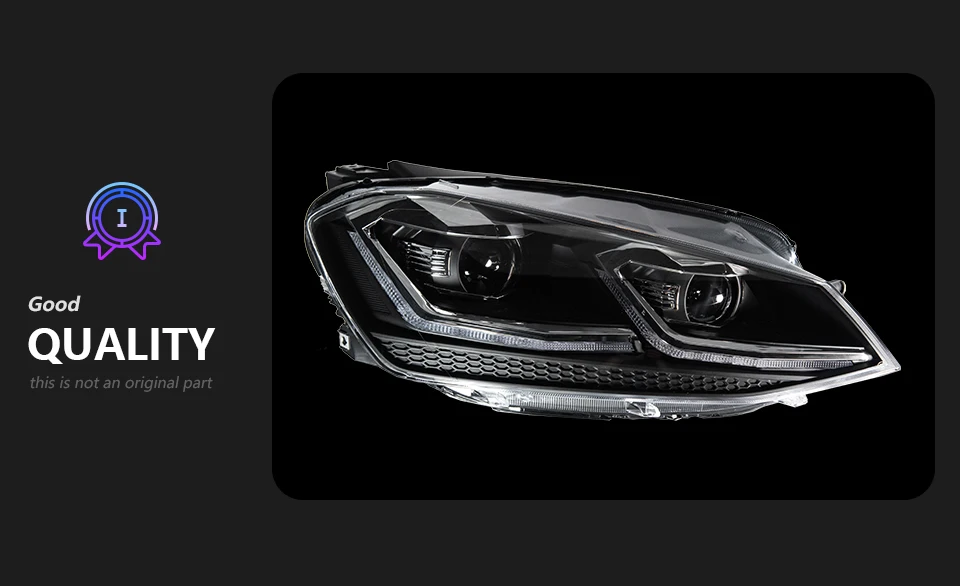 Car Lights for Golf 7 2013-2017 MK7 LED Auto Headlight Assembly and Front Grill Upgrade Dynamic Bifocal Lens LHD RHD Accessories