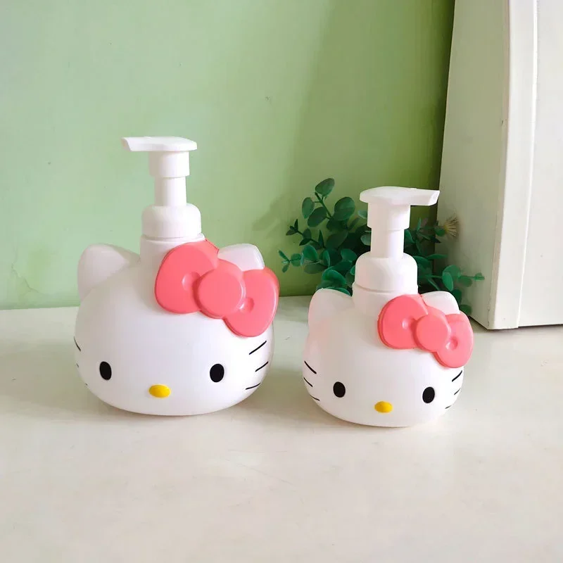 500/200ml Sanrio Hello Kitty Dispensing Bottles Woman Bathroom Shampoo Shower Gel Bottle Press Face Wash Type Refillable Empty