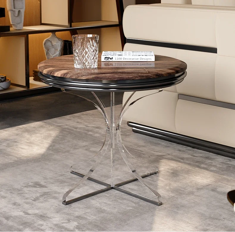 

Chinese Ancient Style Walnut Side Table Modern Storage Balcony Household Solid Wood Small Coffee Table