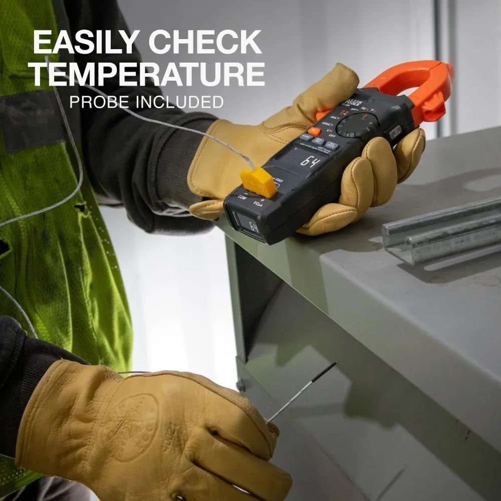 Pinza amperometrica digitale Klein Tools CL490: TRMS, doppio display, gamma automatica, misura corrente, tensione, resistenza, continuità e