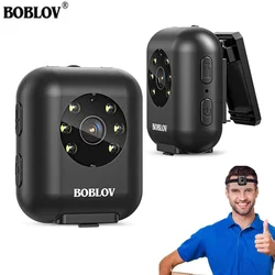 BOBLOV W4 64GB 1080P Body Worn Camera Video Camera 950mAh Battery 5hours Video Shooting Mini Sport Camera with Head strap Layard