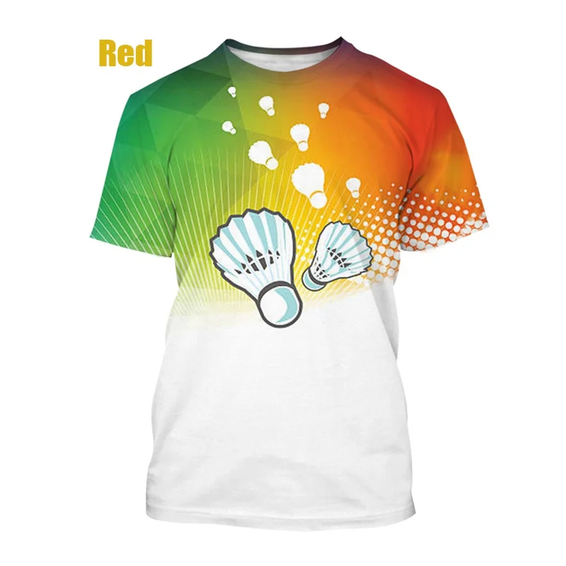 

New Summer 3D Badminton Printing T Shirt Children Fashion Fitness Short Sleeves Sports Gym Tee Shirts For Men Unisex Funny Tops