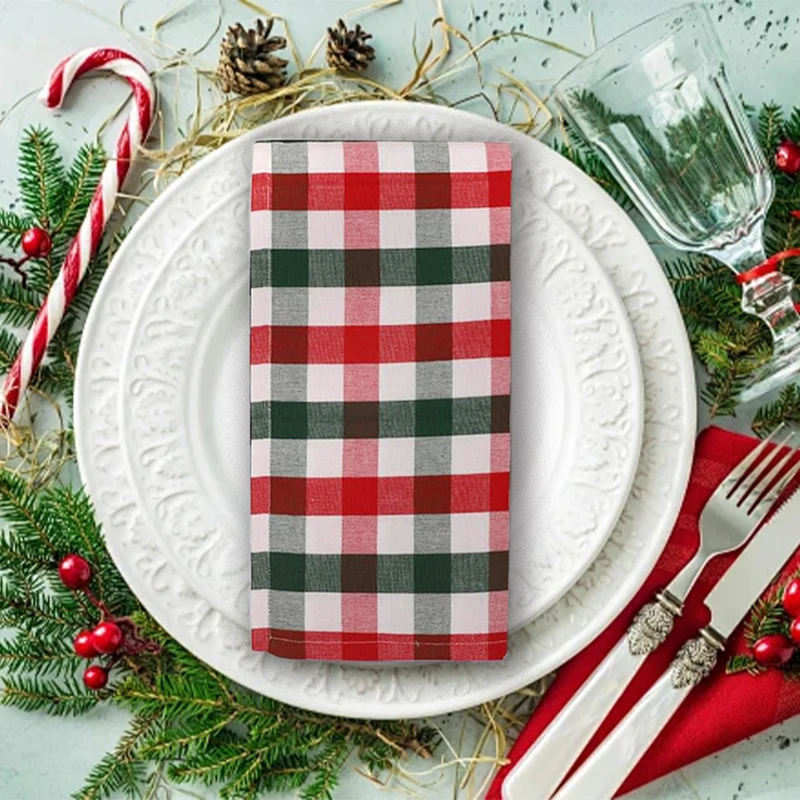 Set Of 6 40x40cm Christmas napkins, dining tables, holiday decorations