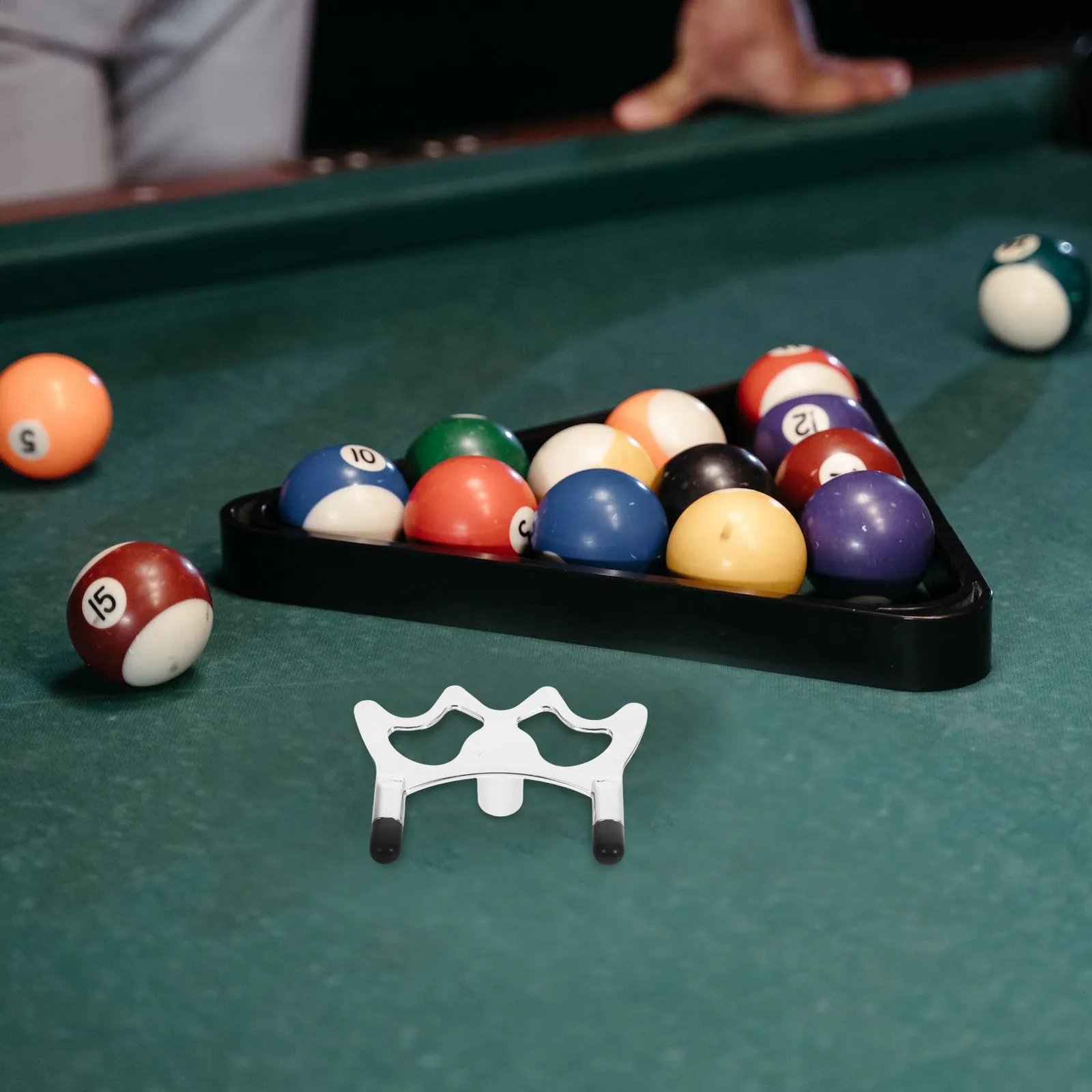 

Metal Billiard Cue Rest Holder with Adjustable Multi-Position Bridge Head Smooth Polished Surface Rubber Coated Feet for Pool