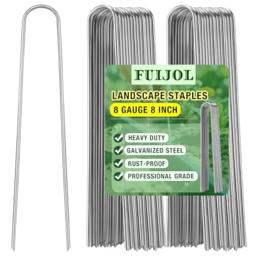 

Скобы для ландшафтных работ 8 дюймов, U-образные, оцинкованные, усиленные, для борьбы с сорняками, 8 штук в упаковке