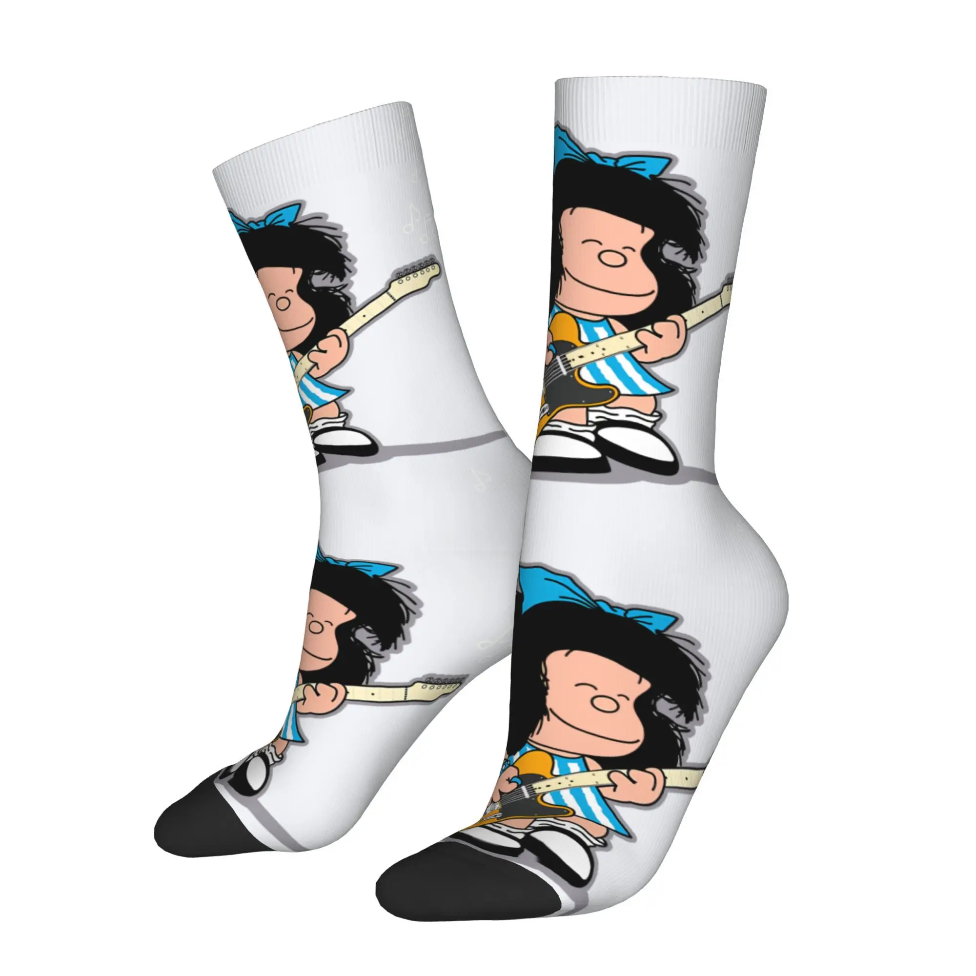

Забавные носки для мужчин Mafalda, винтажные носки в стиле хип-хоп с принтом «Счастливое качество», новинка, подарок