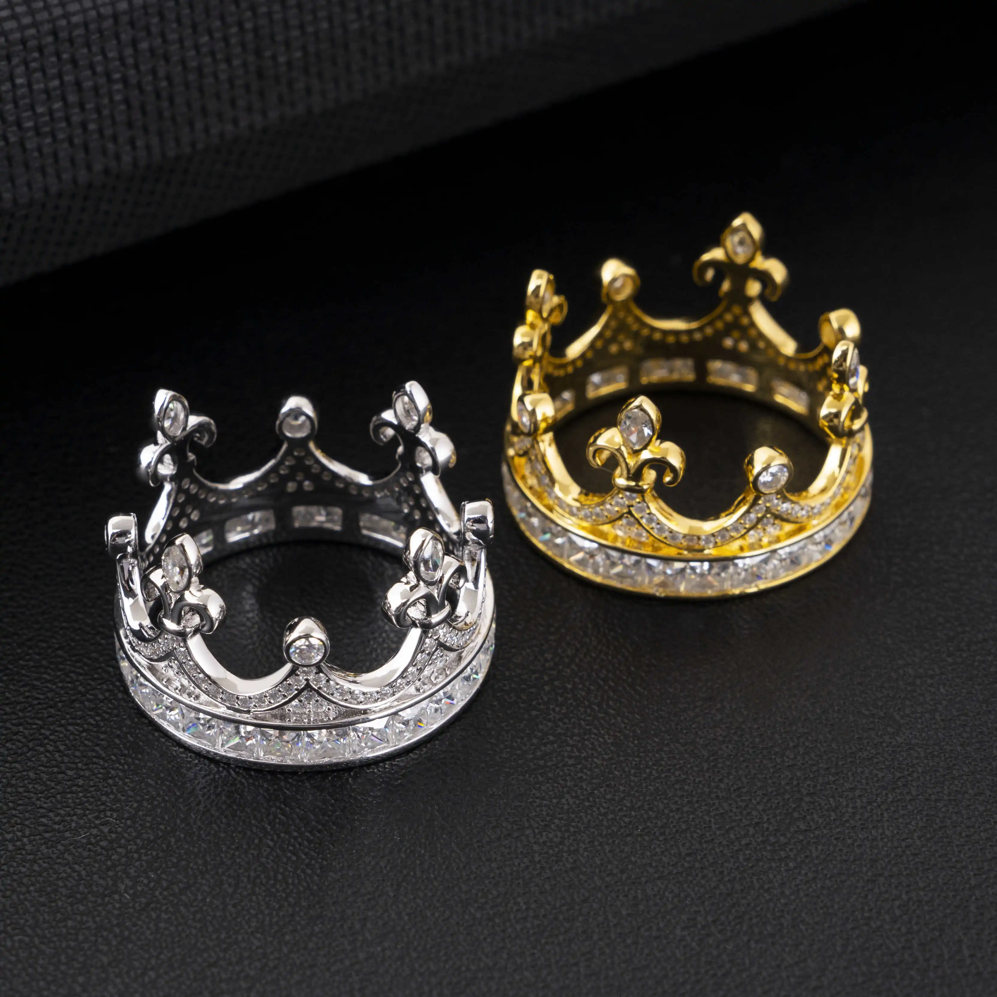 

Ins Fashion Trend Комплект серебра 925 пробы d vvs Корона Кольца с муассанитом Мужские и женские кольца Ins Модные украшения Муассанит Свободный камень