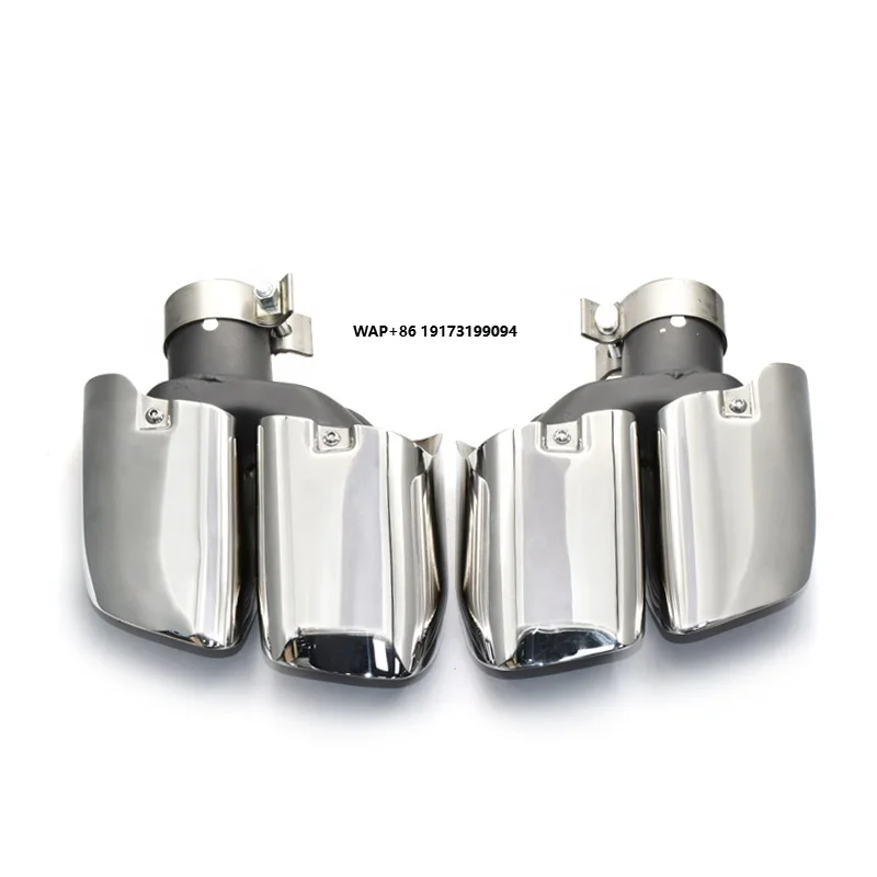 

1 Pair Black Silver Stainless Steel Exhaust Pipe For Porsche-Macan Turbo 2014-2018 Mufflers Tip Exhaust Tip Square Tailpipe