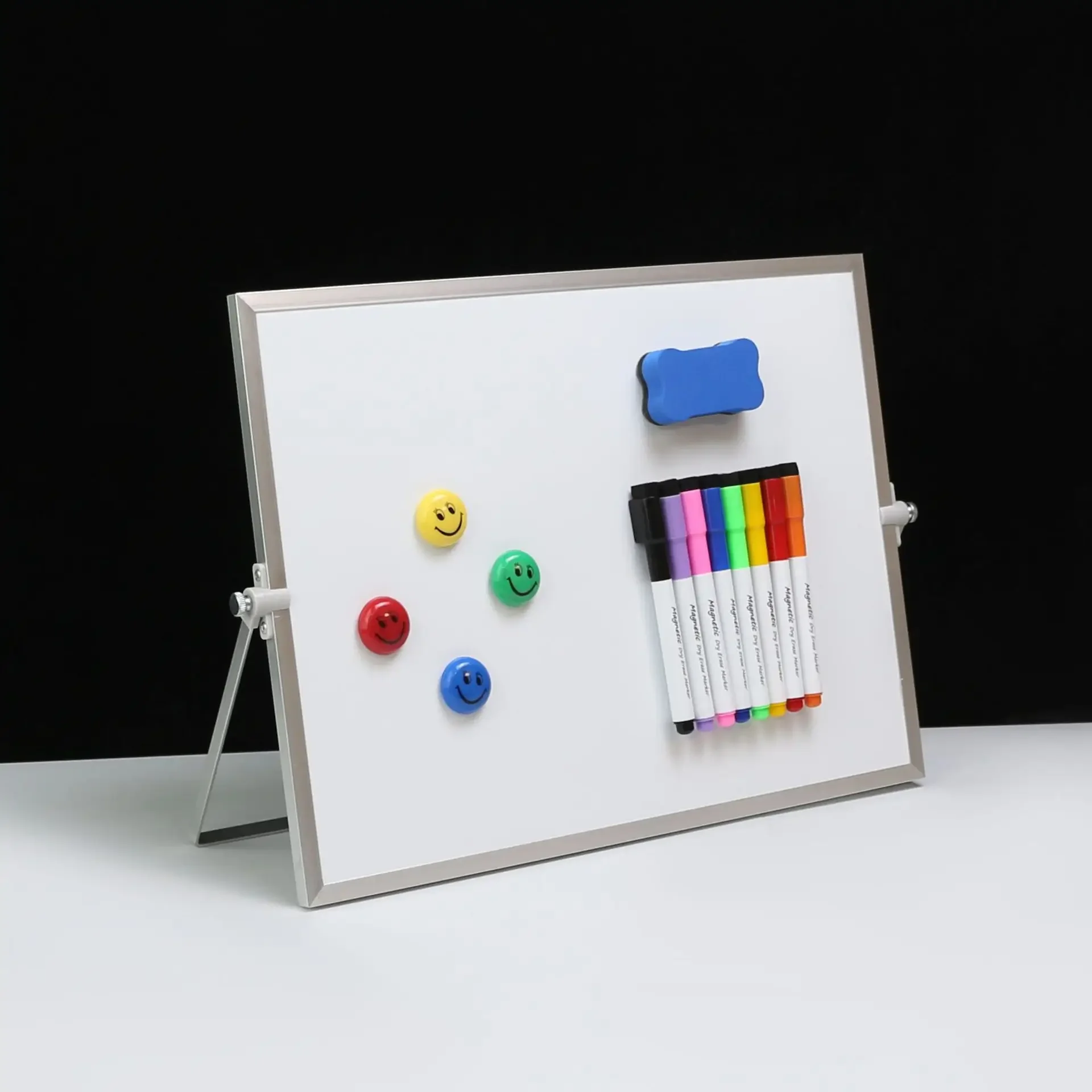 30X40cm Aluminum Alloy Double-Sided Magnetic Stand Small Whiteboard Erasable Desktop Whiteboard Sketchpad Factory