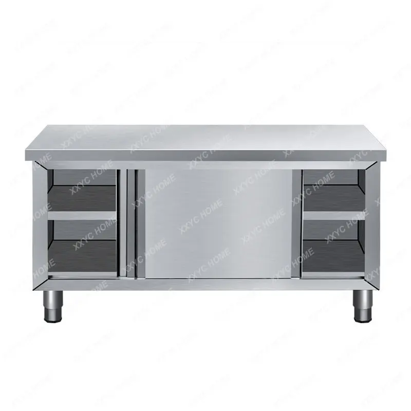 TT Stainless steel workbench sliding door with push kitchen special console locker
