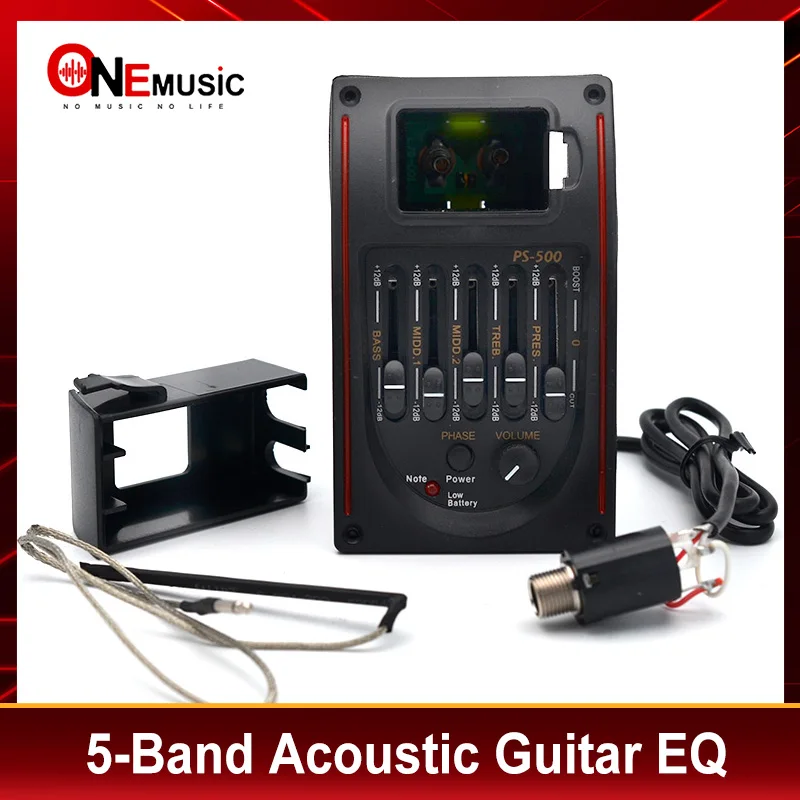 PS-500-guitarra acústica de 5 bandas, ecualizador de preamplificador EQ, pastilla
