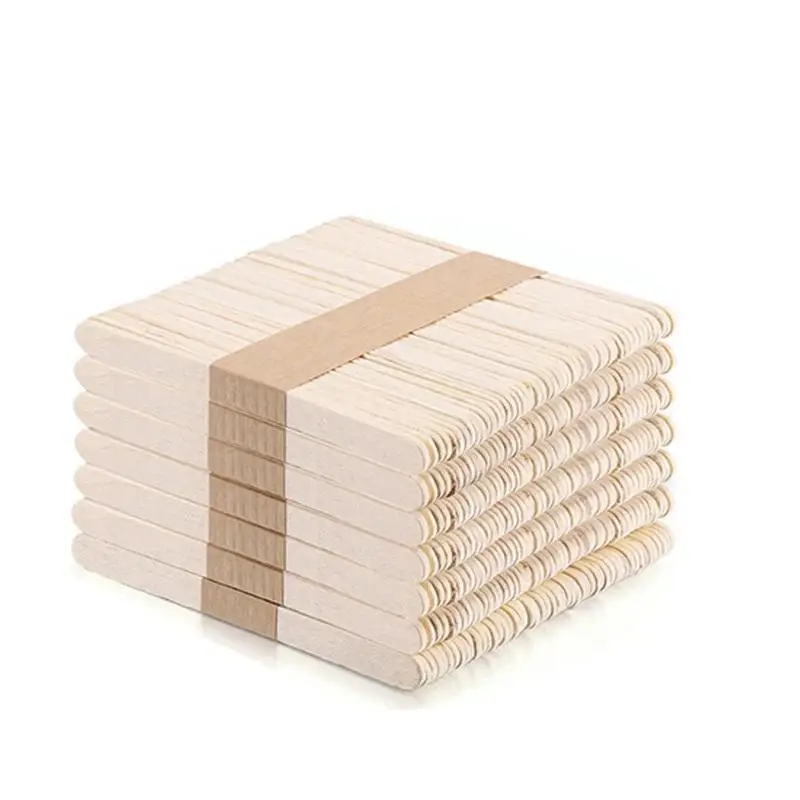Ice Cream Sticks 100pcs Natural Wooden Popsicle Stick Spoon Hand Art Lollipop Cake Tools 93mm Craft Supplies