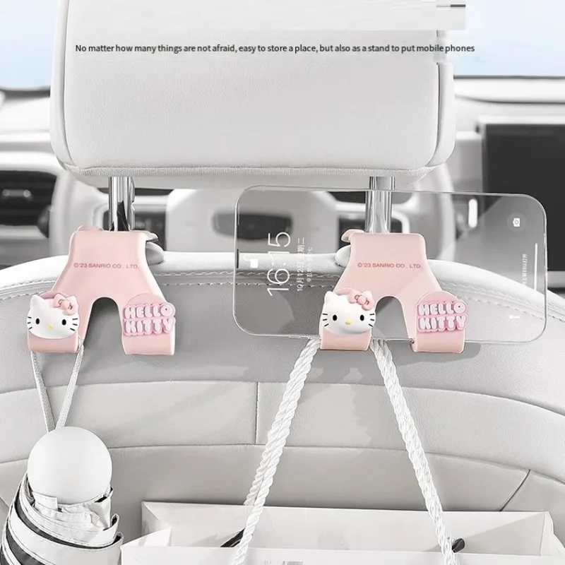 Car Accessories Hello Kitty car hook, seat back pendant, multifunctional hook, cute, portable mobile phone holder, durable and s