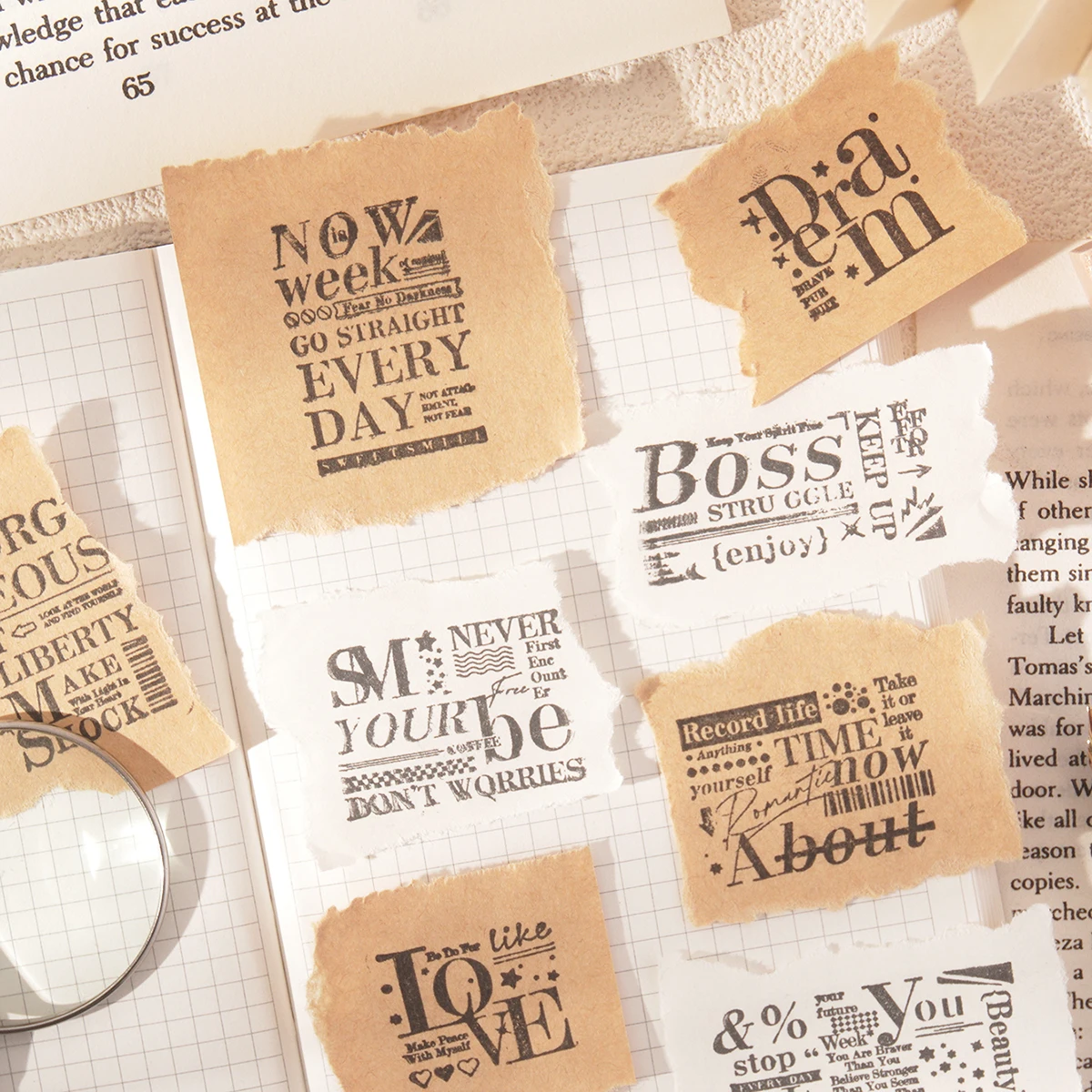 8pcs Vintage English Wooden St - đánh giá và giá Scrapbooking