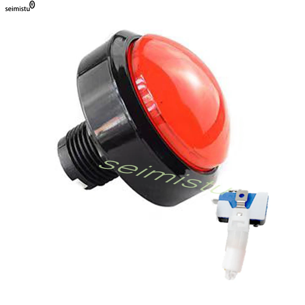 Arcade-Taste LED-Lichtlampe 60 mm große runde Arcade-Videospiel-Player Druckknopf LED beleuchteter Drucktastenschalter DC5 V/12 V Lig