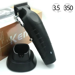 Kemei 남성용 전기 헤어 클리퍼, USB 충전식, 0mm 간격 조각 클리퍼, 무선 헤어 트리머, 헤어 커팅 머신 KM-2296