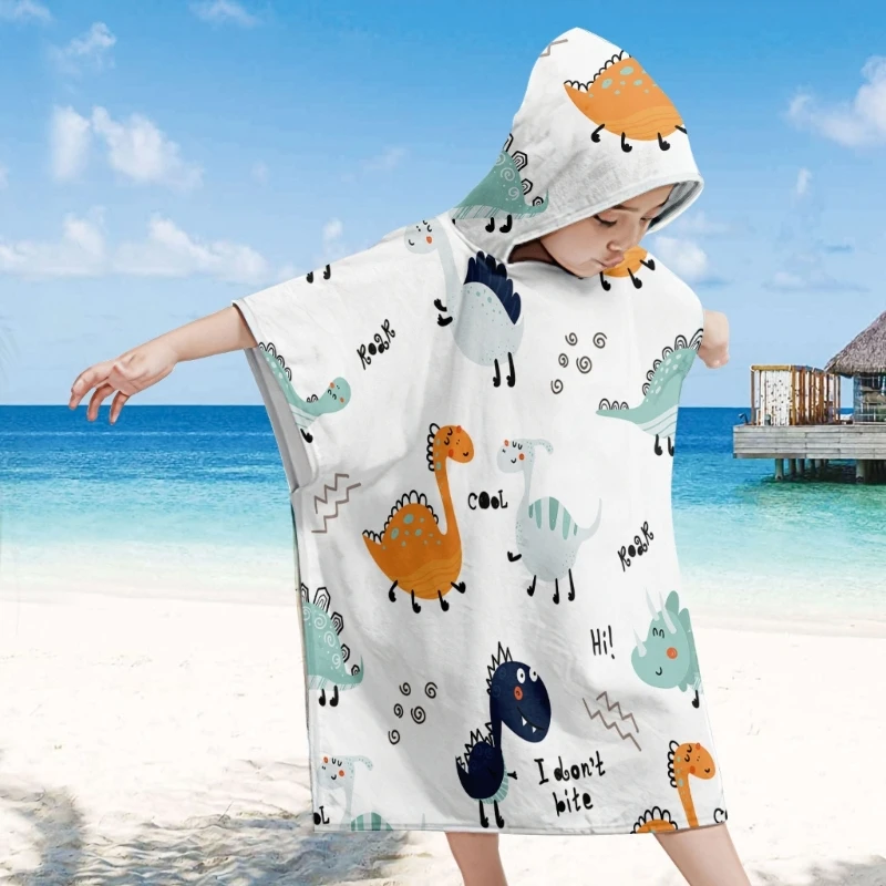 Kids Hooded Towel Poncho for Kids Beach Towel Swimming Pool Bath Towel Surfing Dropshipping