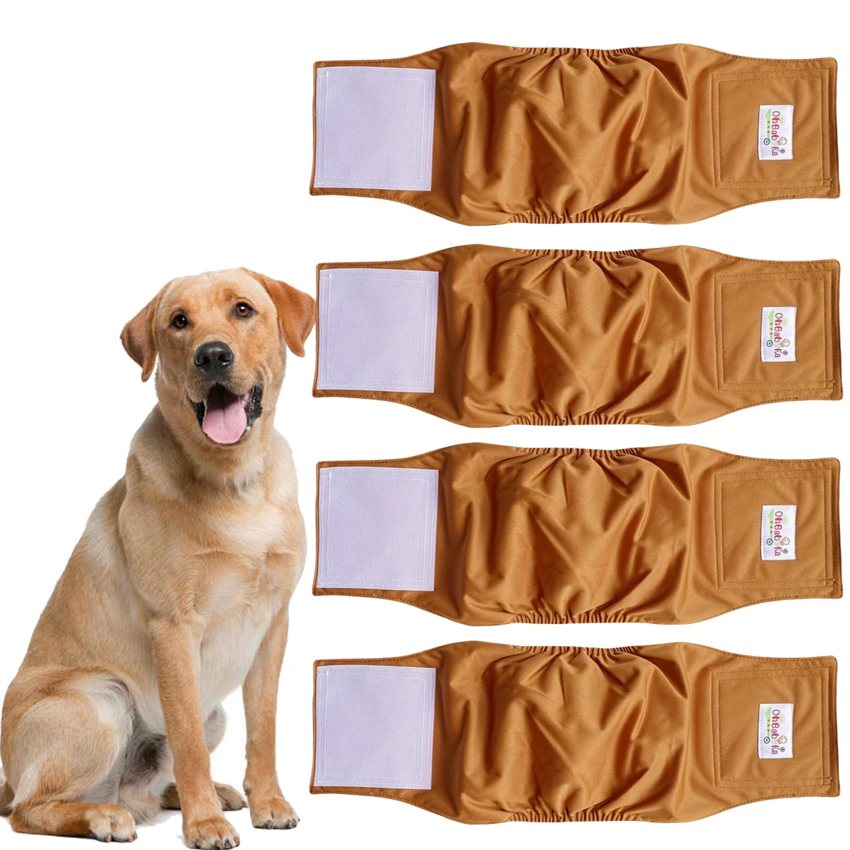 Pañal lavable para perro, pantalones fisiológicos reutilizables para mascotas, banda para el vientre, envoltura, bragas sanitarias a prueba de fugas, pañales para cachorros, 4 Uds.