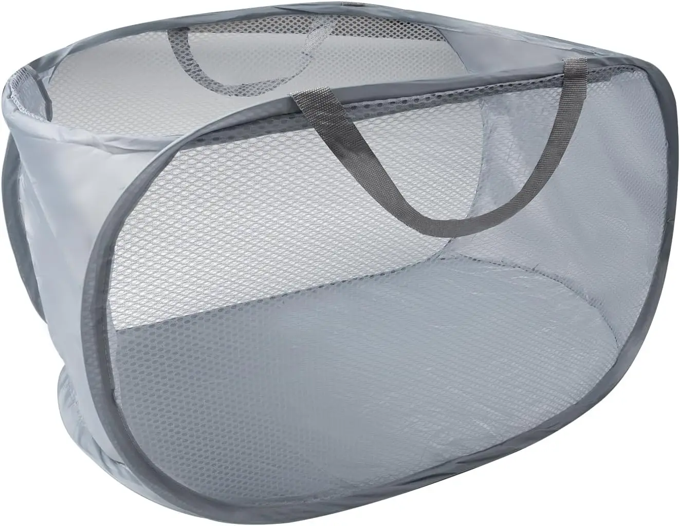 

Pop Up Laundry Hamper, Large Collapsible Clothes Basket with Sturdy Handles, Foldable Mesh Storage