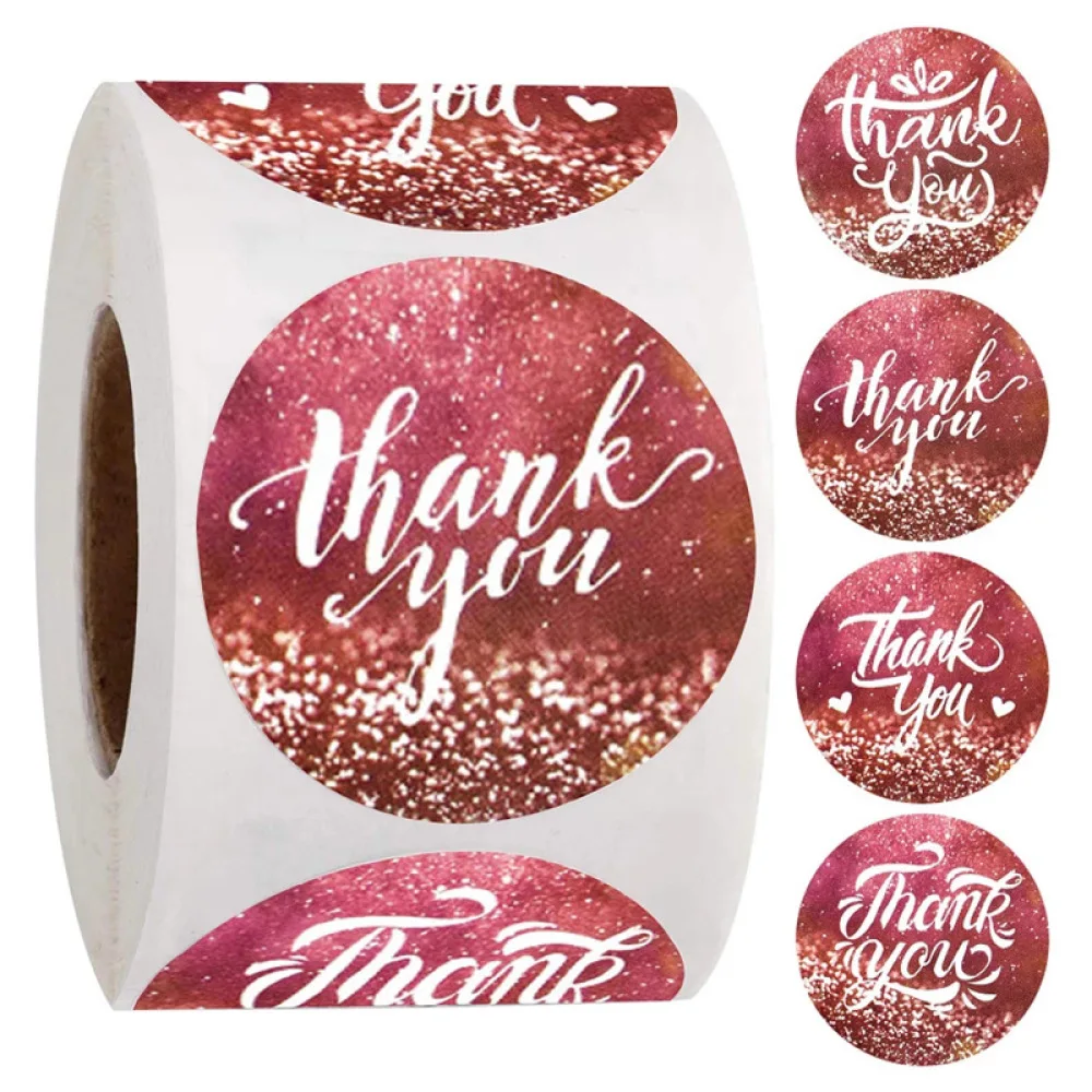 Botanical Floral Stickers Thank You Tags Adhesive Roll For Envelope Sealing Decorative Hobby Stationery Gift Wrapping