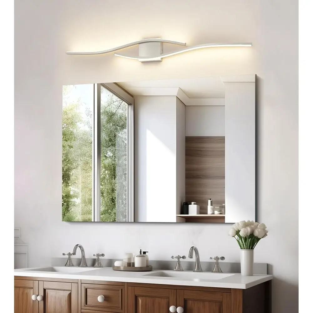 Современный светодиодный светильник для туалетного столика с регулируемой яркостью 5CCT, светильник для ванной комнаты из матового никеля 39,37 дюйма над зеркалом