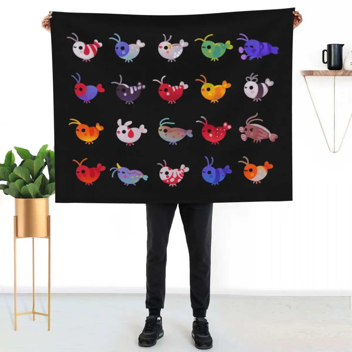 Freshwater shrimp Throw Blanket Camping Luxury Throw Decorative Sofa Bed Bed covers blankets ands Blankets