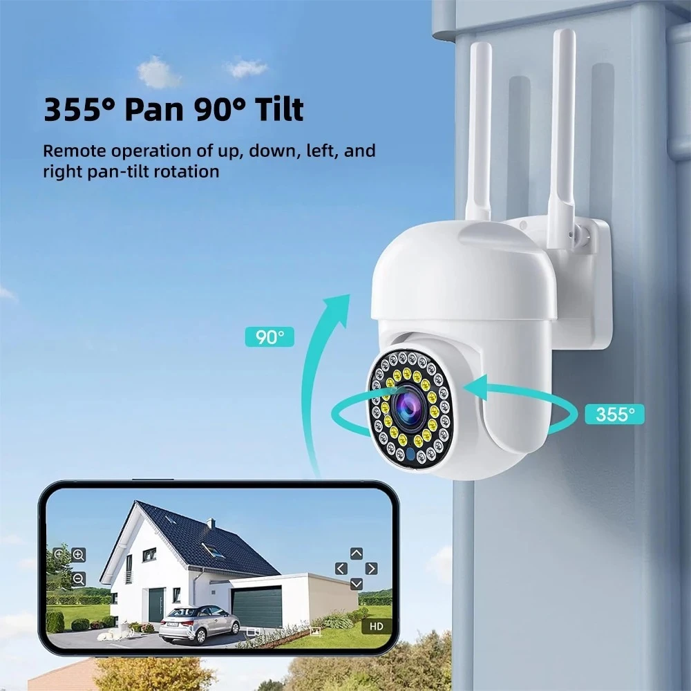 

HD 1080 Wi-Fi PTZ IP-камера уличная водонепроницаемая цветная камера ночного видения с автоматическим отслеживанием мобильная сигнализация с дистанционным управлением веб-камеры