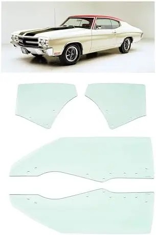 

Side Window Glass for 1970-1972 Chevy Chevelle Malibu – Light Green (4Pcs)