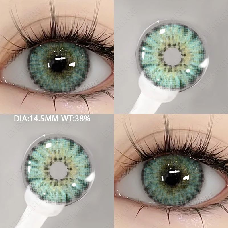EYESHARE 1 Paar farbige Kontaktlinsen der grünen Serie für Augen, farbige Linsen, grüne Linsen, natürliche bunte Kontaktlinsen, jährliche Verwendung