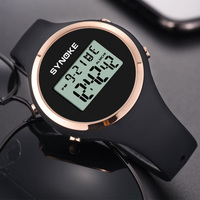 SYNOKE Full Size 38mm Ladies Clock Rubber Strap Skin Friendly Digital Watch