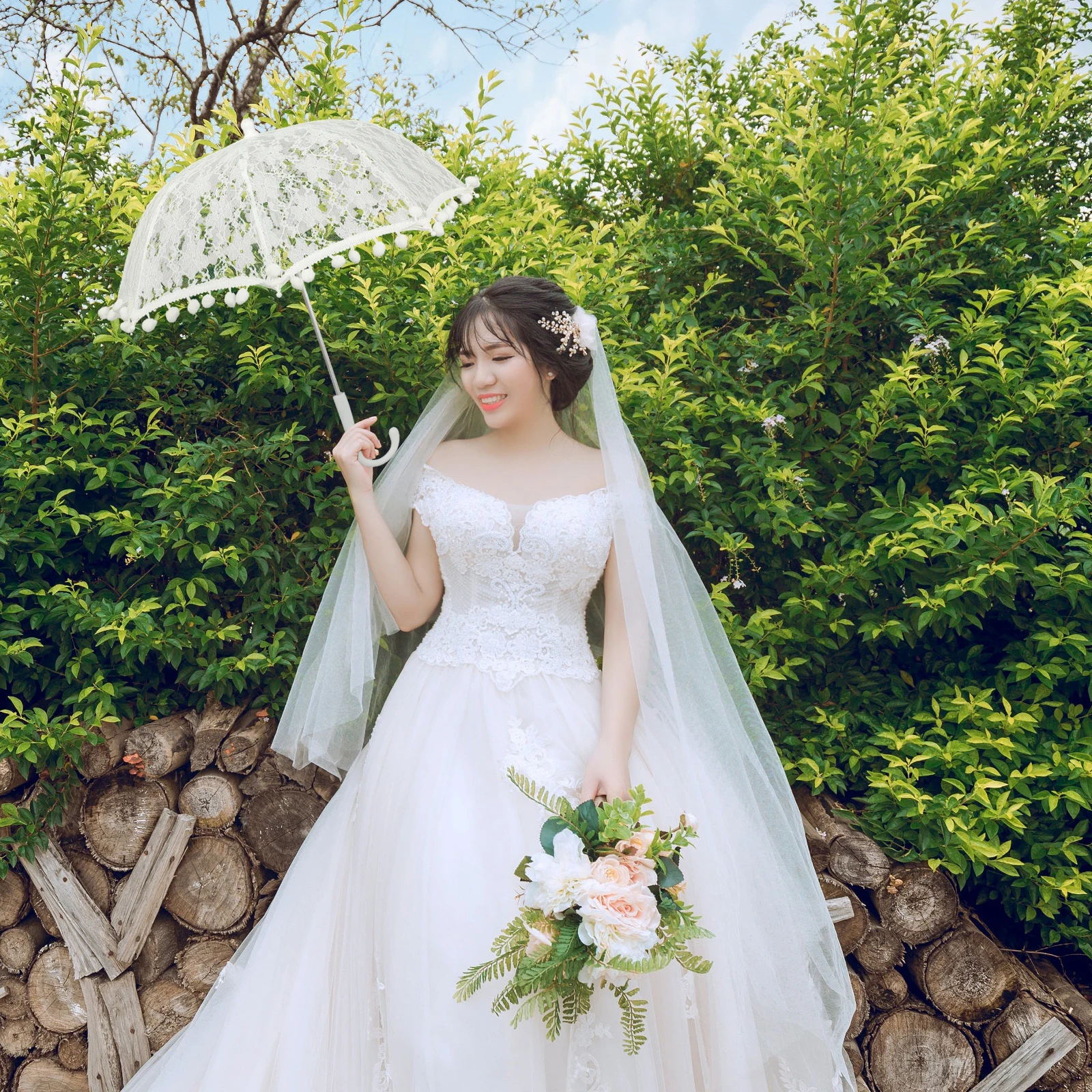 

Vintage Lace Parasol Umbrella Wedding Bridal Accessory Elegant Decorative Handheld for Girls Tea Party Dance Performance