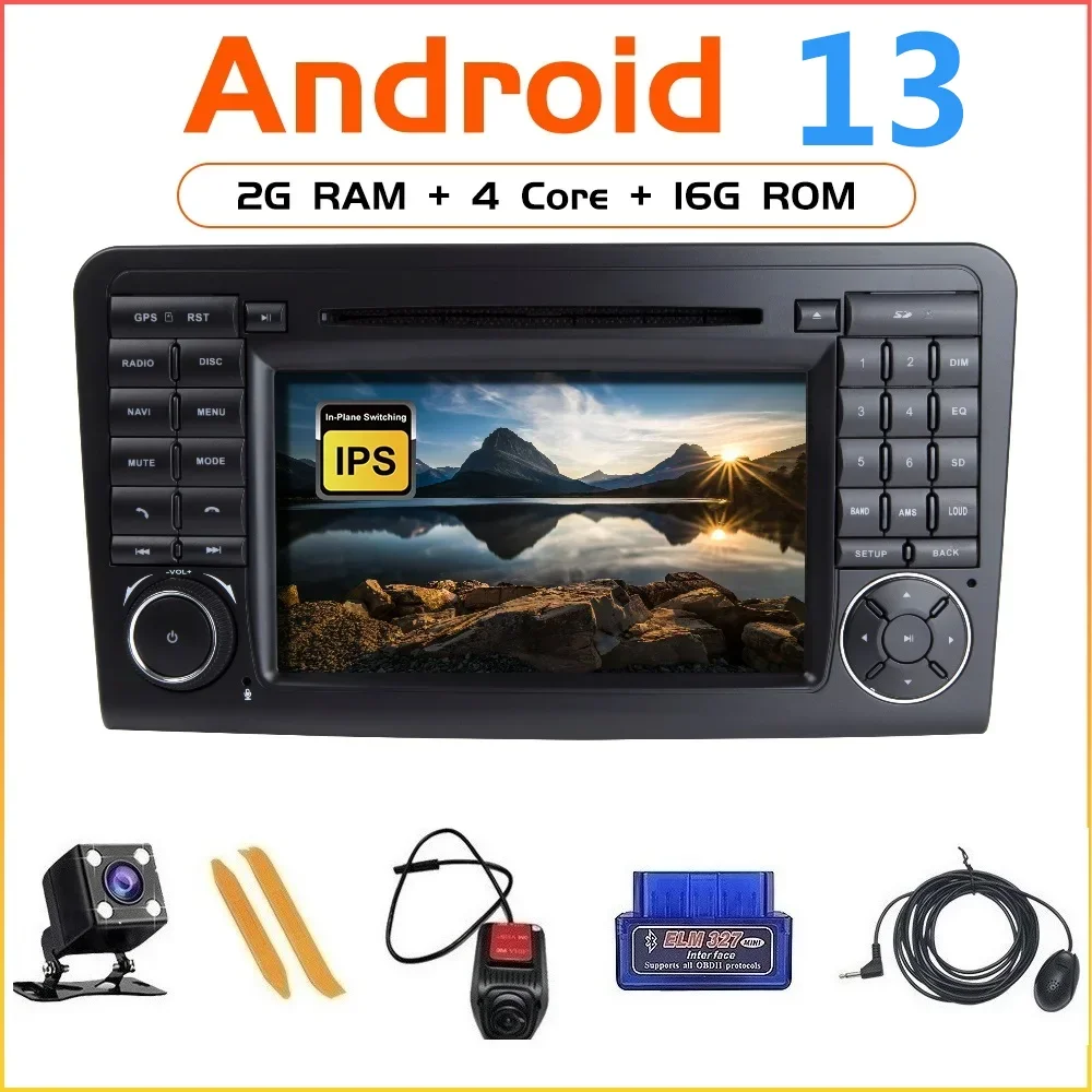 

ZLTOOPAI Android 13 Auto Radio GPS For Mercedes-Benz GL ML CLASS W164 X164 ML350 ML450 ML500 GL320 GL450 Car Multimedia Player