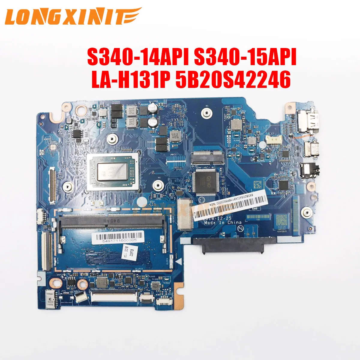 

For lenovo ideapad S340-14API S340-15API LA-H131P laptop motherboard.with R3-3200U R5-3500U R7-3700U CPU 4GB RAM