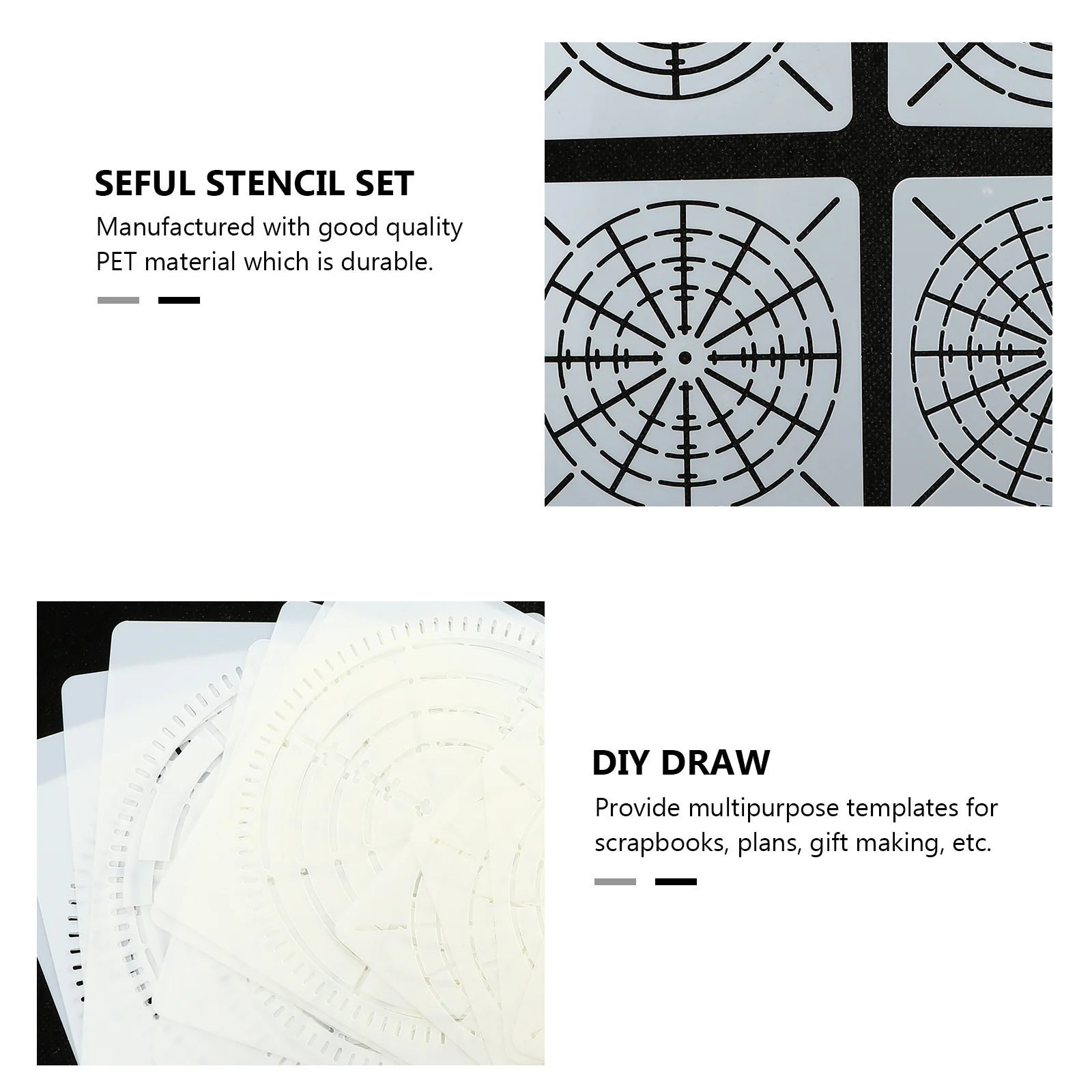 

12Pcs Creative Mandala Dot Painting Stencils Pet Stencil Set Multipurpose Drawing Templates Scrapbook DIY Accessories