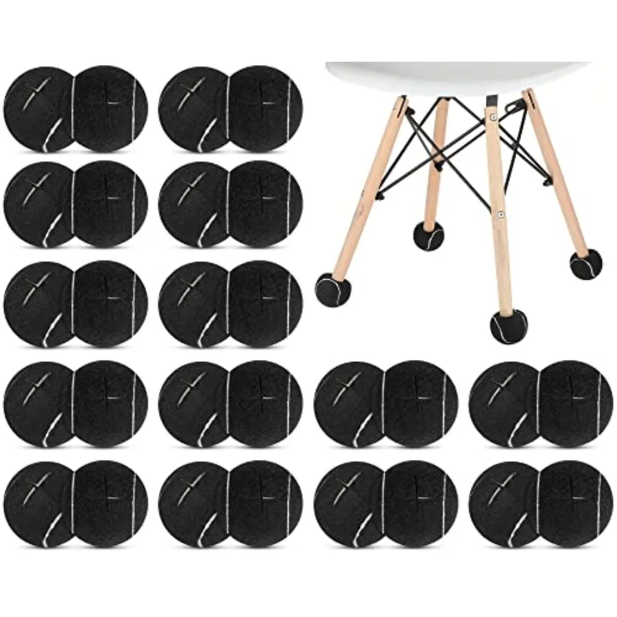 

40 Pcs Tennis Balls for Furniture Legs and Floor Protection Precut Tennis Balls for Chairs Tennis Ball Chair Feet Covers for Fl
