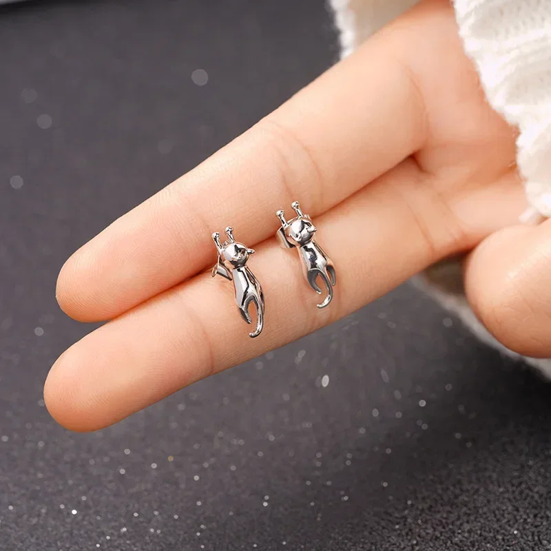 2026 Cute Cat Ear Nail Female Stretching Animal Earrings Fashion Jewelry Accessory Sweet Daily Wear High End