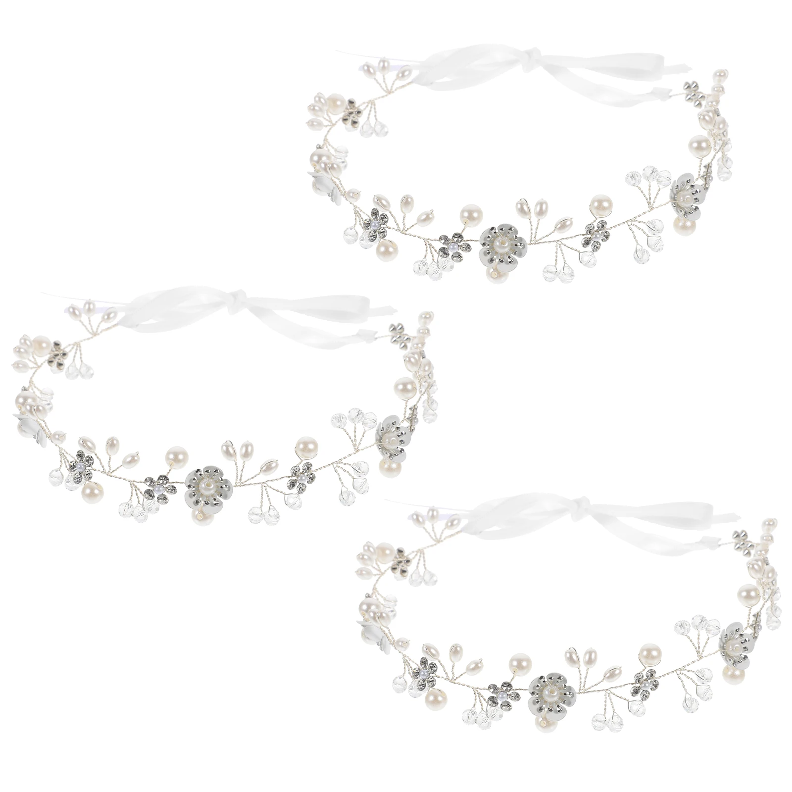 

Wedding Headdress Hair Strap Girls Accessories Bands for Bridesmaids Silver Headband Women's