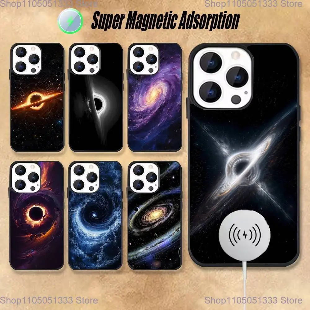 

Чехол для телефона Black Hole Universe для iPhone 17,16,15,14,13,12,11, Pro, Max, Plus, Mini, Magsafe, магнитный чехол для беспроводной зарядки