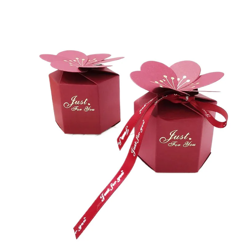 10/20Pcs Sechseckige Papier Süßigkeiten Geschenk Box Mit Band Heißer Stanzen Hochzeit Gunsten Geschenk Verpackung Boxen Für Süße geburtstag Liefert – Detail 10